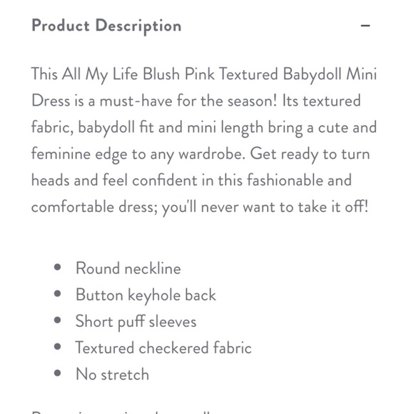 TCEC All My Life Blush Pink Textured Babydoll Mini Dress - Picture 7 of 9